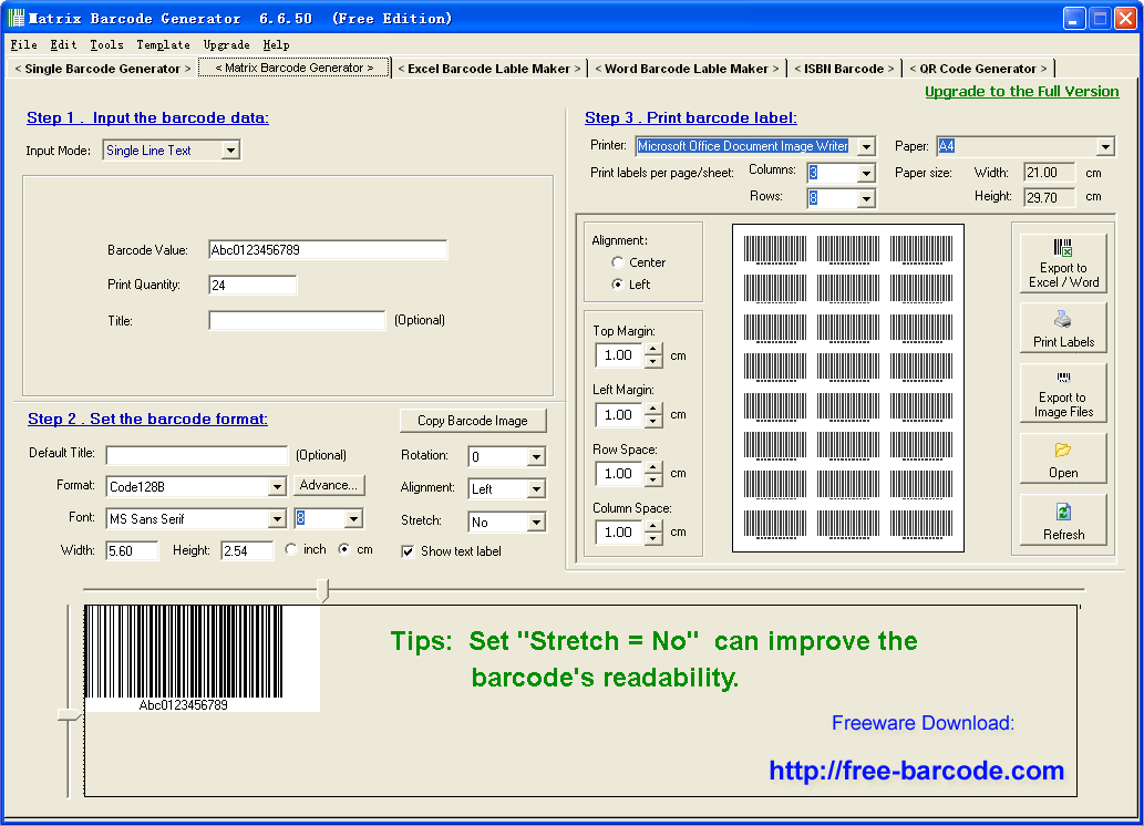 free scan code generator